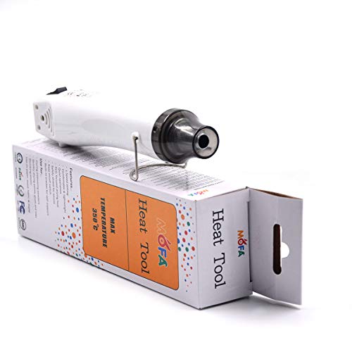 New Heat Gun,mofa Hot Air Gun Tools Shrink Gun with Stand For DIY Embossing And Drying Paint Multi-Purpose Electric Heating Nozzle 300W 110V (White,Gray) - Thumbnail 6