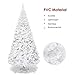 Goplus 7ft Artificial White Christmas Tree Xmas Pine Tree with Solid Metal Legs Perfect for Indoor and Outdoor Holiday Decoration