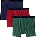 Champion Men's 3-Pack Performance Cotton Short Leg Boxer Briefs, Eden/Indigo Ink/Cherry Pie, Small