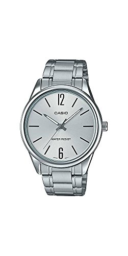 Casio #MTP-V005D-7A Men's Standard Stainless Steel Silver Dial Analog Watch