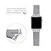 Secbolt Leather Bands Compatible Apple Watch Band 38mm 40mm iWatch Series 5, Series 4, Series 3, Series 2, Series 1, Slim Replacement Wristband Strap Stainless Steel Buckle, Gray