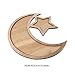 Rustic Wooden Crescent Moon Srar Eid Ramadan Party Food Serving Tableware Dessert Pastry Tray Display Holder Decor Ornament