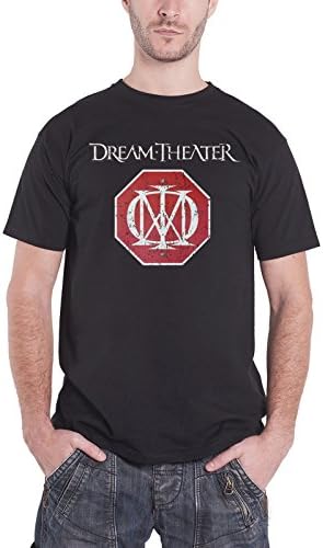 Dream Theatre T Shirt Distressed Red Band Logo Official Mens Black