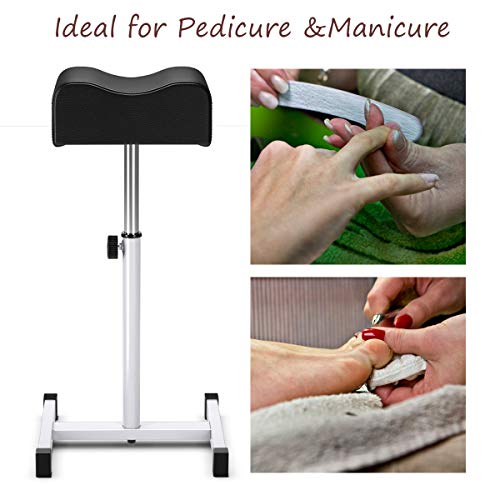 GentleShower Stool, Adjustable Pedicure Manicure Technician Nail Footrest Salon Spa Equipment, Barber chair (black) - Thumbnail 2