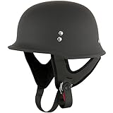 Outlaw T-75 German Style Flat Black Half Helmet - X-Large