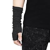 Unisex ZWS130 Elastic Knitted Warm Autumn and Winter Half Finger Fingerless Gloves