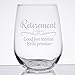 Retirement Gift Stemless Wine Glass for Women, Goodbye Tension, Hello Pension Etched White Wine Glass - SG16