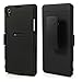 Smays Anti-Slip Stripe Design Rubberized Slide Case w/Swivel Belt Clip Holster Stand for Sony Xperia Z1 Honami L39h