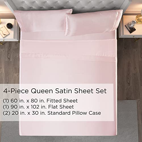 Juicy Couture Satin Sheet Set Silky Smooth Bed Sheets Queen Size