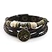JewelrieShop Genuine Leather Bracelet Horoscope Bracelet with Constellation Zodiac Sign and Zodiac Charm