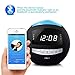 OnLyee Bluetooth Alarm Clock - AM FM Radio, AUX-in, Speaker, Dimmer, Dual USB Charging Ports, 7-Color LED Night Light - for Heavy Sleeper, Bedrooms, Desk, Kitchen, Kids (Black)