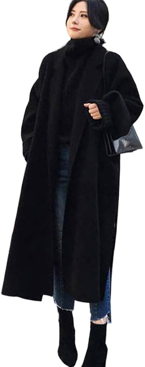 Amazon Fosys ロングコート チェスターコート レディース アウター コート ロング 秋冬 大人 きれいめ 大きいサイズ ドロップショルダー スリット ベルト付き コート ジャケット 通販