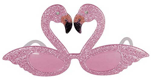 Beistle Glittered Flamingo Fanci-Frames Novelty Sunglasses, Tropical Beach Luau…