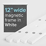 12” Wide Magnetic Poster Frame Hanger in White – Solid Wood and Magnets Strong Enough to Hang ANY Length