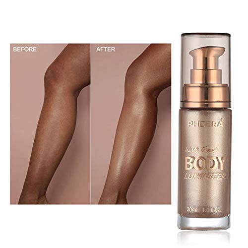 wewa98698 PHOERA Waterproof Body Highlighter Luminizer Bronzer Liquid Setting Spray Makeup Set for Women for Women - Copper