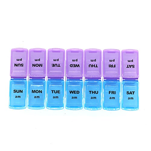 14 compartments pill organizer box,removable medicine r…