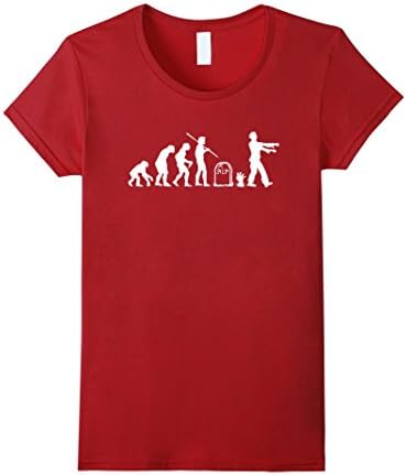 Women's Zombie Evolution Funny Zombie T-Shirts XL Cranberry