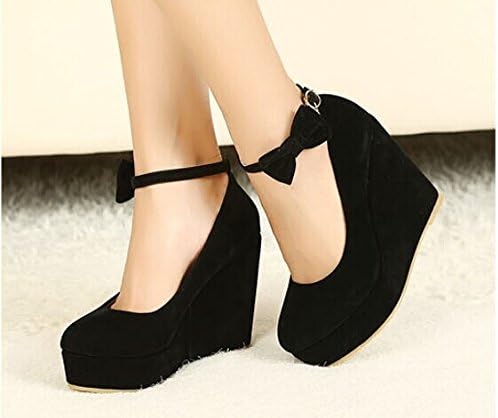 2015 New Sexy Women Fashion Buckle ladies Shoes Vogue Wedges RED APRICOT BLACK High Heels Platform Pumps j3415