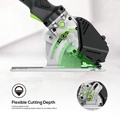 GALAX PRO Handkreissäge, 705W 3500 U/min Metal Kreissäge, 2 Sägeblättern Ø 120 mm, Maximale Schnitttiefe 41.5MM… – Bild 5