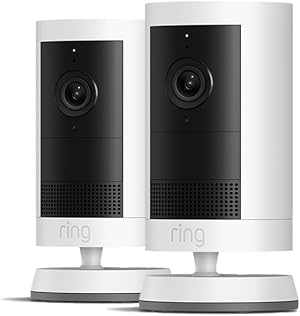 Ring Außenkamera Plus Akku (Outdoor Camera Plus) | 2K-Weitwinkelvideo | Kabellose Sicherheitskamera zur Selbstinstallation im Außenbereich | 30 Tage Gratiszeitraum für Ring Home-Abonnement | 2 Kameras
