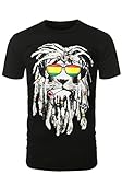 URBANCREWS Mens Hipster Hip Hop Graphic Print Longline Crewneck T-shirt