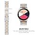 Dsytom Compatible with Galaxy Watch 42mm/Active Band Women Men, 2 Pack 20mm Jewelry Band + Metal Bands Bracelet Strap Replacement for Galaxy Watch 42mm/Active(Silver/Rose Gold+Rose Gold)