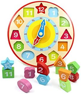 YouΞ Wooden Shape Sorting Teaching Clock
