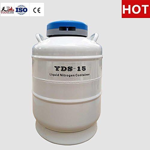 LN2 Storage Tank 15L 125 mm Diameter Liquid Nitrogen Container 15 Liter with Cover 5 Years Vacuum Guarantee