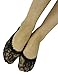 ToBeInStyle Women's 6 pairs of Floral Sheer Shoe Liner Footie (6 Pairs of Black)