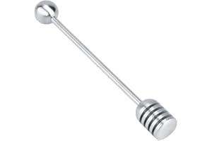 Honey Dipper, Solid Stainless Steel Honey and Syrup Dipper Stick Long Handle Honey Spoon Stirrer Mixing Tool for Honey Pot Ja