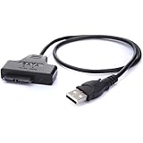 USB-SATA-Kabel f&uuml;r Lenovo ThinkPad Ultrabay zum externen Anschluss eines SlimLine DVD-Laufwerks oder Ultrabay-Moduls 7+6 13 Pin SATA