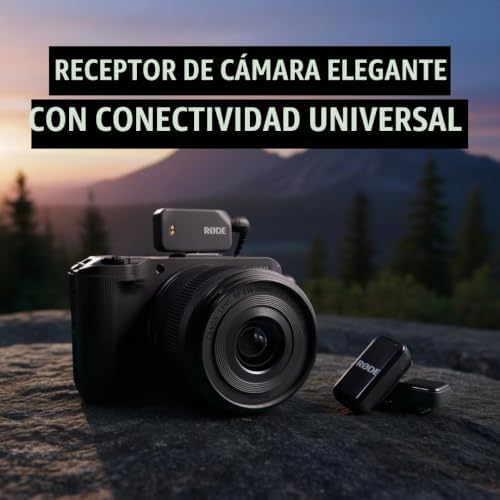 Wireless Micro - Kit de micrófono inalámbrico Compacto para cámara, Dos micrófonos con Receptor de cámara, Receptor para Smartphone y Estuche de Carga para creación de Contenido - USB-C, Negro