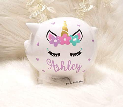 Amazon.com: Unicorn Piggy Bank, a fully customizable girl bank. A