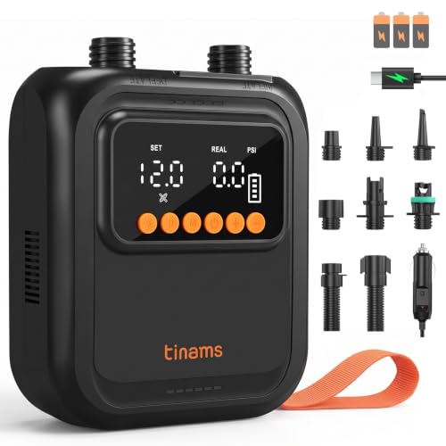 20 PSI High-Pressure Electric SUP Pump with 13500mAh Rechargeable Battery, 12V Car-Powered Ultra-Lightweight Air Pump for Paddle Boards, Kayaks, Inflatables