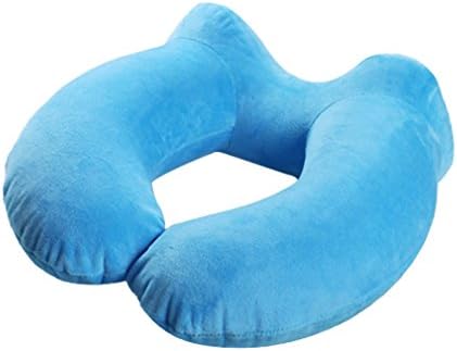 Hot Sale U-Shape Travel Pillow For Airplane Inflatable Neck Pillow Travel Accessories Comfortable Sleep Pillows Home Textile Blue 30x30x13cm