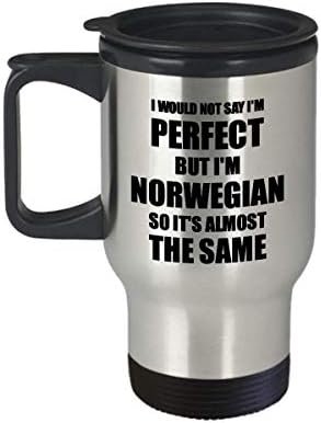 Norwegian Travel Mug Funny Norway Gift Idea For Men Women Pride Quote I'm Perfect Gag Coffee Tea 14 Oz Insulated Lid Commuter