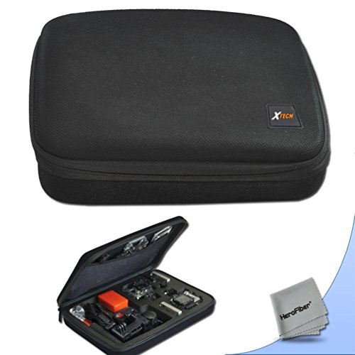 XtechÂ® Well Padded Medium Size Camera Case for GoPro HERO4 Hero 4, GoPro HERO3 Hero 3, GoPro Hero3+, GoPro Hero2, GoPro HD Motorsports HERO, GoPro Surf Hero, GoPro Hero Naked, GoPro Hero 960, GoPro Hero HD 1080p, GoPro Hero2 Outdoor Edition and All