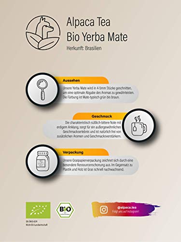 Alpaca Tea | Premium Bio Yerba Mate Tee 1kg | nachhaltig durch Graspapier | lose getrocknete Yerba Mateblätter aus Brasilien | plastikfrei – Bild 6