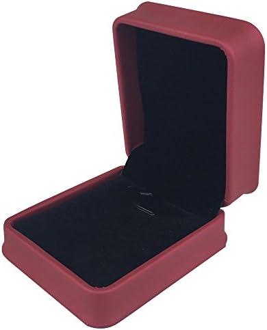 ShiGuDongLai Round Corner Red PU Leather Plastic Jewelry Box Presentation Gift Box Black Velvet Inner Core (Pendant box)