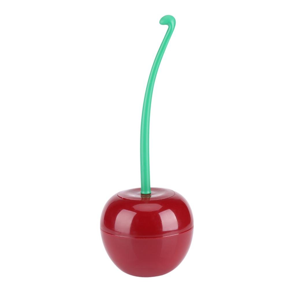 JULYKAI Toilet Brush and Holder Canister,Cherry - Shape Cleaning Toliet Brush Holder Standing Set Lavatory Bathroom Tool Toilet Brush Cherry Toilet Brush