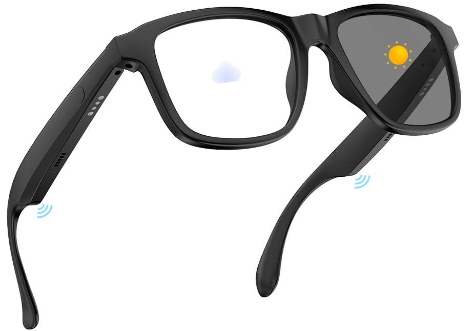 Photo 1 of Bluetooth Glasses for Women, Anti-Blue Light Photochromic Sunglasses Smart Audio Glasses for Women Men ,Open Ear Sound Mic & Speakers, Magnetic Charging, Color-Changing Lenses, Voice Assistant