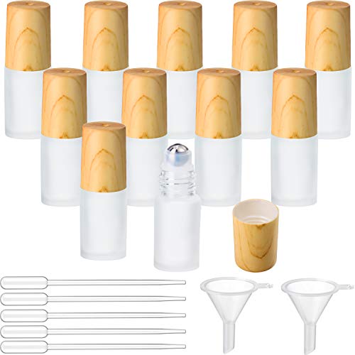10 Piece Frosted Glass Roller Bottle Bulk with