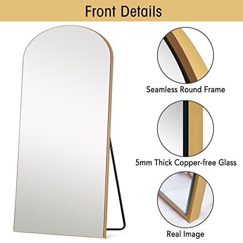 PexFix Full Length Mirror, 71''x32'' Black Arched Mirror Large Floor