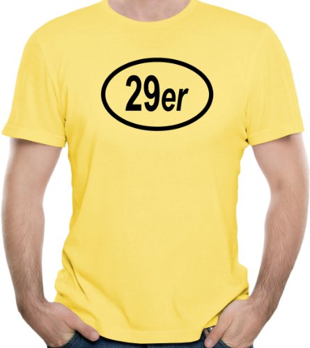 29er Mountain Bike Bicycle Tire Yellow Adult T-Shirt - X-Large Yellow