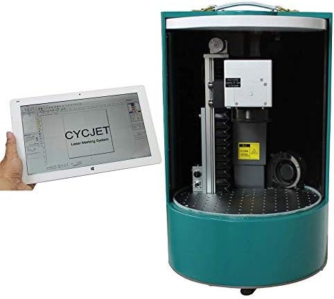 Mini Cylinder Fiber Laser Marking Machine 110 x 110 mm DIY Tools Portable Desktop Laser Engraver for Both Metal and Non-Metal,Included Windows Tablet