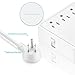 USB C Surge Protector Power Strip,TESSAN 3 Outlets Mountable Flat Plug Charging Station with 3 USB Ports+ Type C port(Total 30W/6A) 5 Ft Cord Desktop Dock & Charging Stand Organizer -White