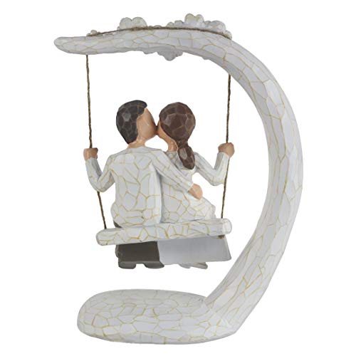 JSYS Hand Painted Lover Romantic Sculptures Figurines, Kissing Statues Anniversary Newlywed