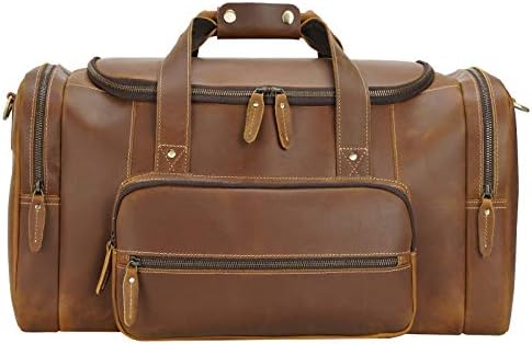 Polare 23" Full Grain Cowhide Leather Gym Duffle Weekender Overnight Travel Duffel Bag For Men 2 Polare 23" Full Grain Cowhide Leather Gym Duffle Weekender Overnight Travel Duffel Bag For Men