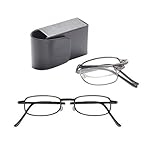 ICU Zoom Eyeworks Foldable Reading Glasses Compact + 2.00 Black