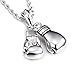 FANS JEWELRY Mens Vintage 316L Stainless Steel Boxing Gloves Pendant Necklace with 24 Inch Twist Rope Chain
